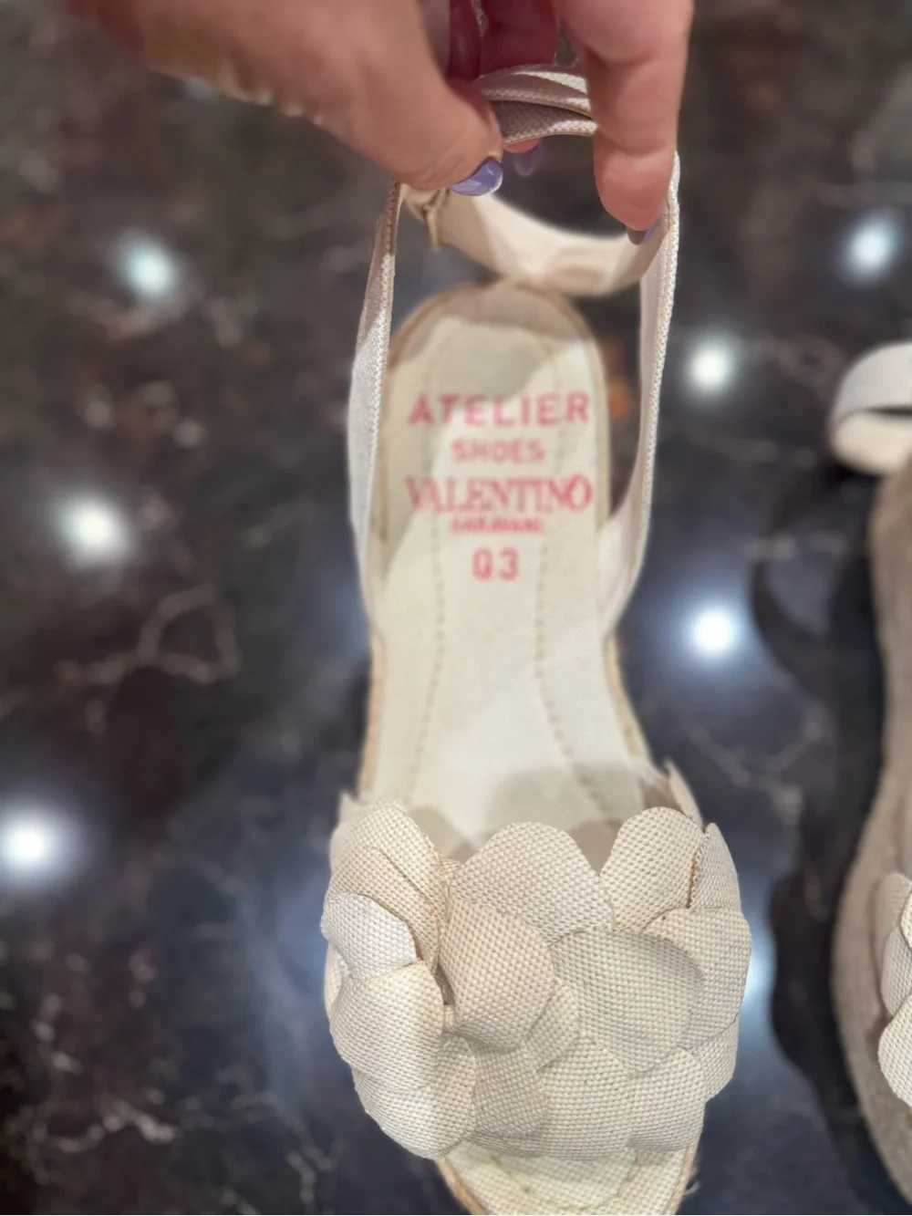 Valentino Garavani Kids Cream Flower Appliqué Sandals